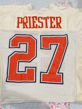 Vintage 'PRIESTER' Football Jersey #27 has Centennial Clemson Football Patch